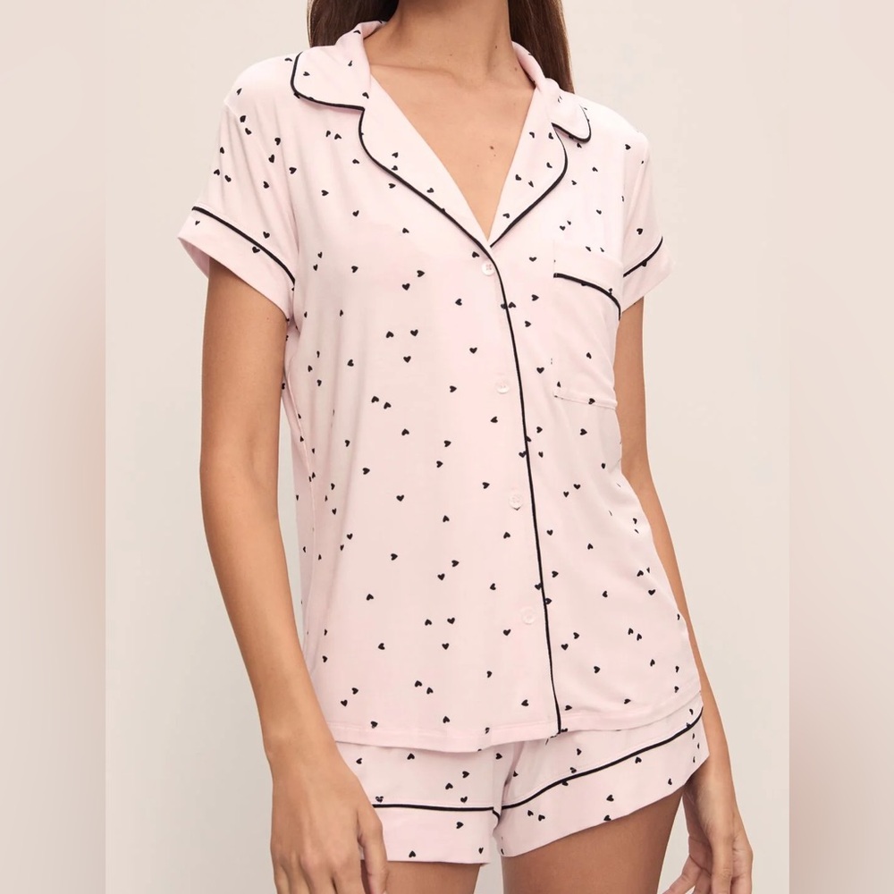 Eberjey Gisele Shortie Short Heart PJ Set